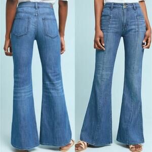 Anthropologie Blue High-Rise Flare Jeans